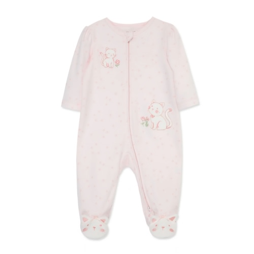 Sweet Kitties 2-Way-Zip Footed One-Piece