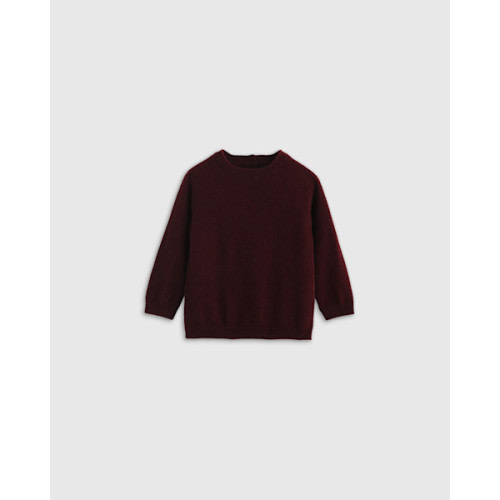 Mongolian Cashmere Crewneck Sweater - Baby in Rich Burgundy