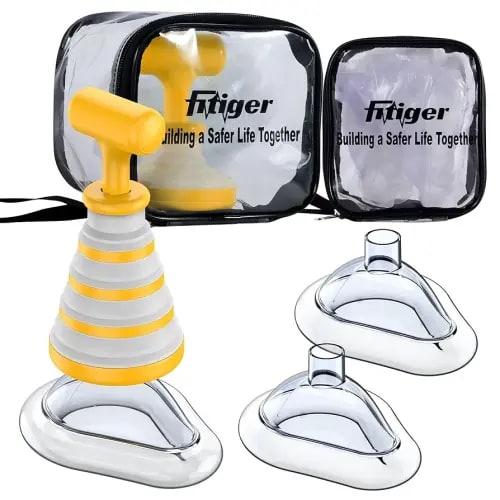 Choking Rescue Device, Collapsible Anti Choking Device for Baby and Adults, Fitiger FoldPumpVac Airway Suction Device, First Aid Kit for Children and Adults - Home Kit