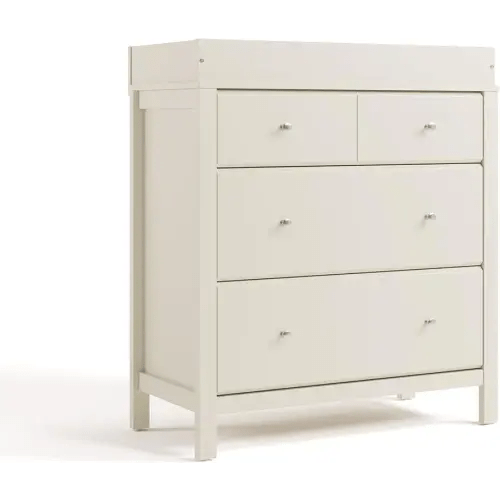 Storkcraft Horizon 3 Drawer Chest with Removable Changing Topper (Frosted Oat) – GREENGUARD Gold Certified Nursery Dresser, Kids’ Storage Chest with Organizer, Durable and Stylish 3-Drawer Design