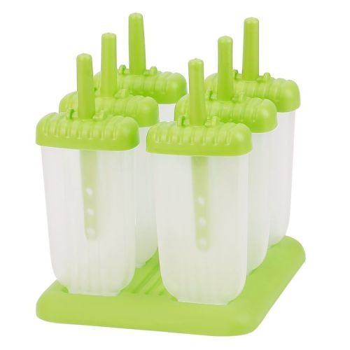 Coolworld"6-Piece Reusable Popsicle Molds for DIY Homemade Ice Cream, Ice Pops, and Frozen Snacks"Green