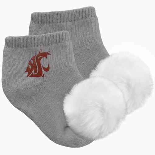 Washington State Cougars Infant Pom Socks
