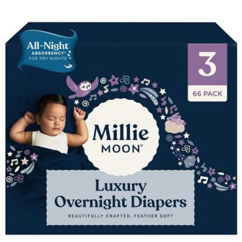 Millie Moon Disposable Overnight Diapers - Size 3 - 66ct