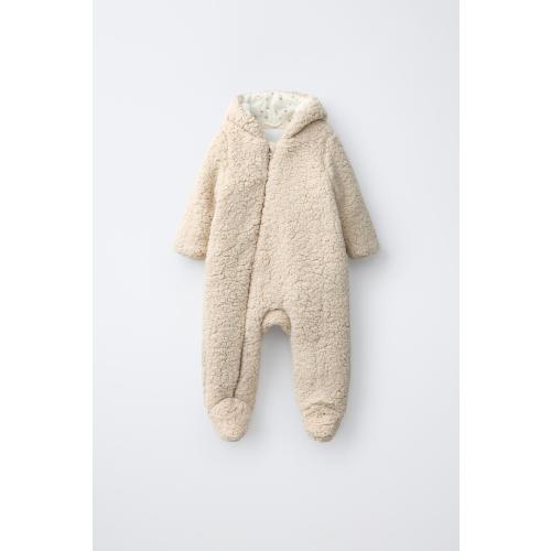 SHERPA HOODIE JUMPSUIT - Light beige | ZARA United States
