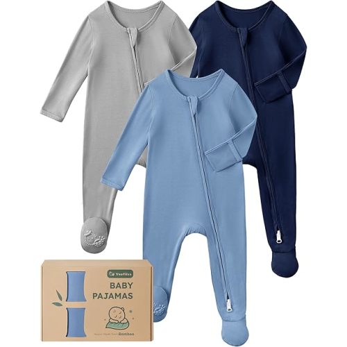 Bamboo Baby Pajamas 3pcs Newborn Sleepers