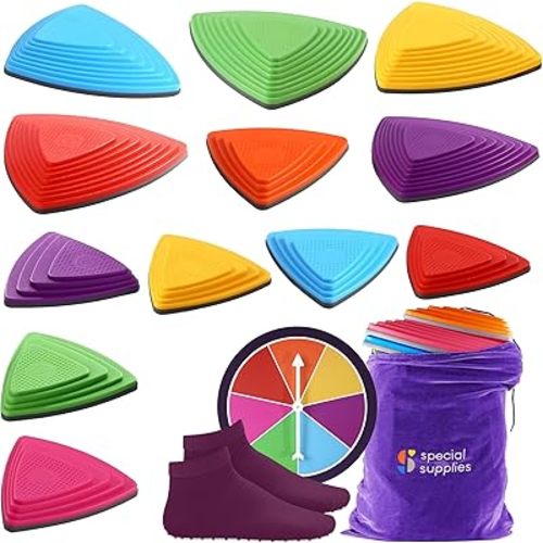 Special Supplies Stepping Stones for Kids Indoor and Outdoor Balance Blocks Promote Coordination, Balance Strength Child Safe Rubber, Non-Slip Edging