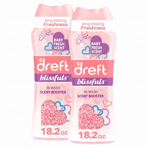 Dreft Blissfuls In-Wash Laundry Scent Booster Beads, Baby Fresh Scent, 18.2 oz (Pack of 2)