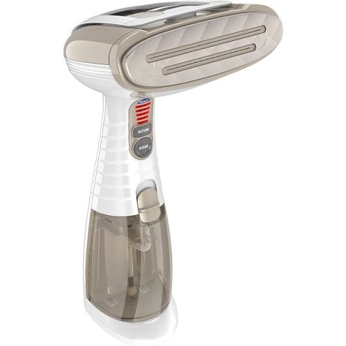 Conair Handheld Garment Steamer for Clothes, Turbo ExtremeSteam 1875W Fabric Steamer, Portable Handheld Design, Strong Penetrating Steam, Amazon Exclusive, White/Champagne