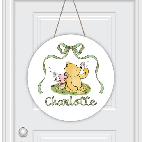 Winnie-the-Pooh Nursery Decor: Personalized Wood Door Sign