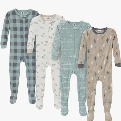 Gerber Baby-Boys Baby-Boys 4-pack Footed Pajamas