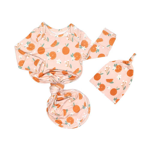 Freshly Squeezed Bamboo Gown and Hat Newborn Baby Gift Set – Emerson and Friends