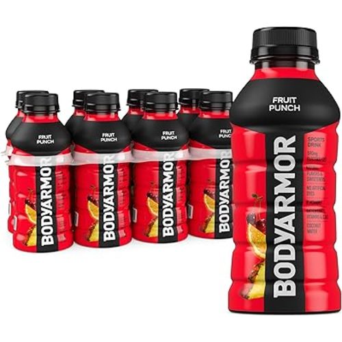 BODYARMOR Sports Drink, Fruit Punch, Electrolyte Drink Hydration, 12 Fl Oz Bottles (8 Pack), Flavored Coconut Water with B Vitamins & Antioxidants