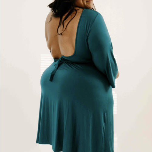 Lila Labor & Postpartum Gown in Deep Teal