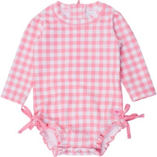 Baby Girls Long Sleeve UPF50+ One Piece Rash Guard, 0-3M