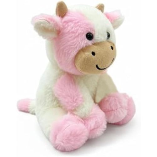 YUKOUQIAN Cute Cow Plush Stuffed Animal Doll Toy 8 inch for Girls Boys (Siting Cow Light Pink)