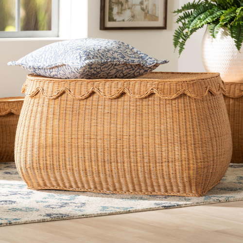 bali & pari Ayleen Boho Basket, Large, Light Honey