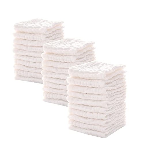 Amazon.com : Baby Msulin Washcloths -6 Layer Soft Absorbent Face Towel - Natural Newborn Wipes for Delicate Skin - Baby Registry as Shower : Baby