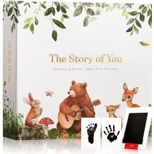 Baby Book Keepsake Timeless First 5 Year: Baby Books for Baby Gift - Baby Memory Book Scrapbook Album from Birth to Age 5, Baby Photo Albums Gender Neutral Baby Items,154 Pages