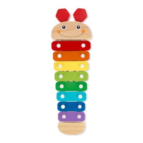 Melissa & Doug Caterpillar Xylophone Musical Toy With Wooden Mallets: Educational Percussion Instrument Toy
