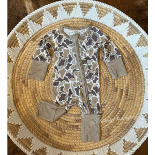 Camo bamboo baby sleeper – Six shooter boutique