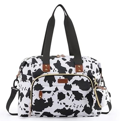 Tuwubi Diaper Bag Tote,Baby Diaper Bag with Pacifier Case Large Travel Diaper Tote Caddy for Mom and Dad Multifunction Large Baby Bag - M-Leopard Print