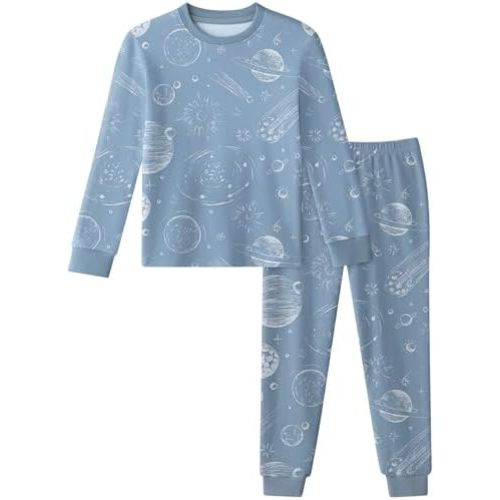 Yoofoss Toddler Pajamas 100% Organic Cotton Girls Boys Pajamas for Kids Fall Winter Snug Fit Long Sleeves Pjs Set