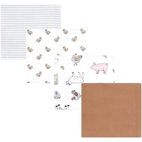 Luvable Friends Little Treasure Flannel Receiving Blankets 4pk