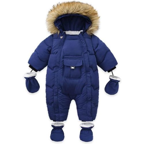Xifamniy Baby Snowsuit Boy Girl Winter Clothes Coat Outwear Hooded Romper Jumpsuit
