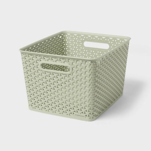 Y-Weave Large Decorative Storage Basket Green - Brightroom™