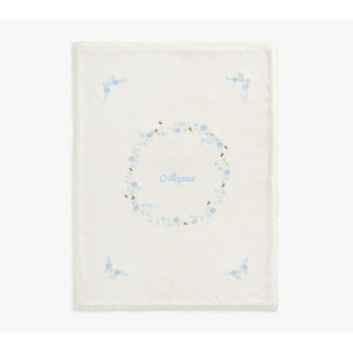 Bumblebee Garden Sherpa-Backed Knit Baby Blanket