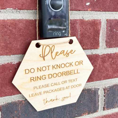 Please Do Not Knock Sign, Don't Knock Door Signs, Door Sign Sleeping, Please Dont Knock Or Ring Doorbell Sign, Working From Home Sign