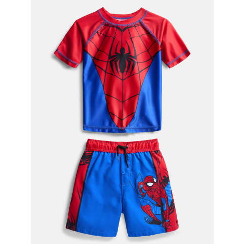 Spider-Man Toddler Boys Character Rash Guard Top and Swim Shorts Set, 2-Piece, Size 12M-5T