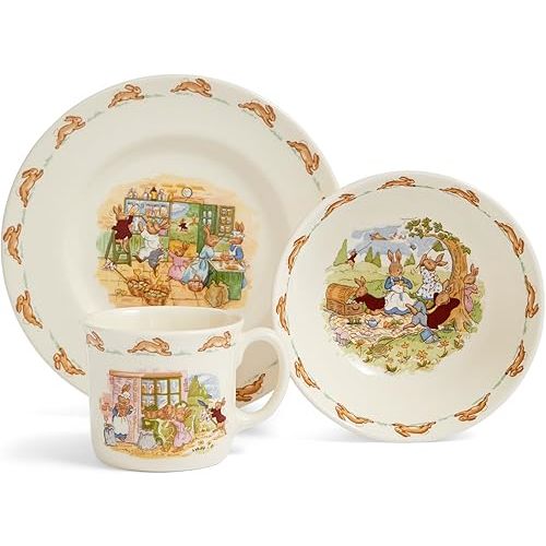 Royal Doulton Bunnykins 3-Piece Childrens Set (Bowl, Plate & One Handled Mug)