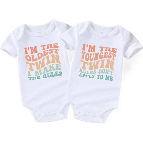 I'm the oldest twin youngest twins baby items must haves newborn twin outfits boy and girl infant baby clothes