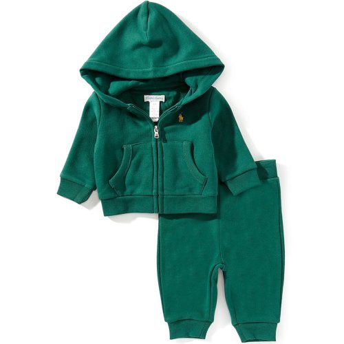 Ralph Lauren Baby Boys Long Sleeve Fleece Hooded Jacket & Matching Pants Set