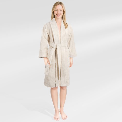 American Soft Linen Women's 100% Cotton Terry Bathrobe - Soft, Absorbent, Quick Dry Turkish Robes for Women