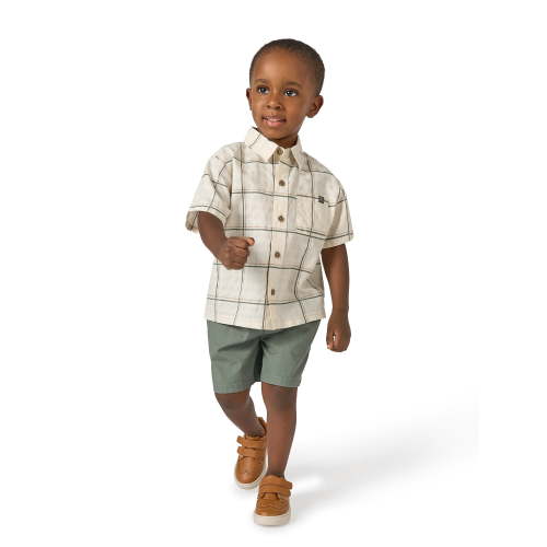 Modern Moments by Gerber Baby and Toddler Boy Button Front Shirt and Short Outfit Set, 2-Piece, Sizes 0/3 Months - 5T