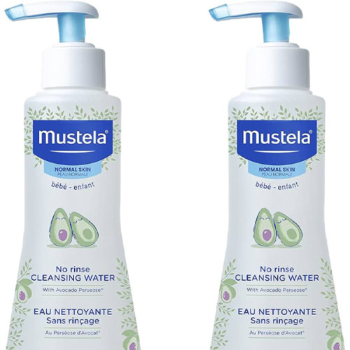 Mustela Baby Cleansing Water - No-Rinse Micellar Water - with Natural Avocado & Aloe Vera - for Baby's Face, Body & Diaper - 1 or 2-Pack - Various Sizes
