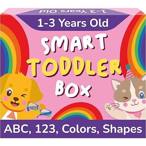 TOYVENTIVE Books, Toddler Flash Cards, and Puzzles – Educational Toys and Birthday Gifts for 1, 2, 3 Year Old Girl, Preschool Learning Activities and Games, Colors, Shapes, Letters, Numbers
