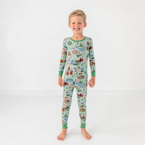 Green Camp Sleepies Two-Piece Pajama Set – Little Sleepies