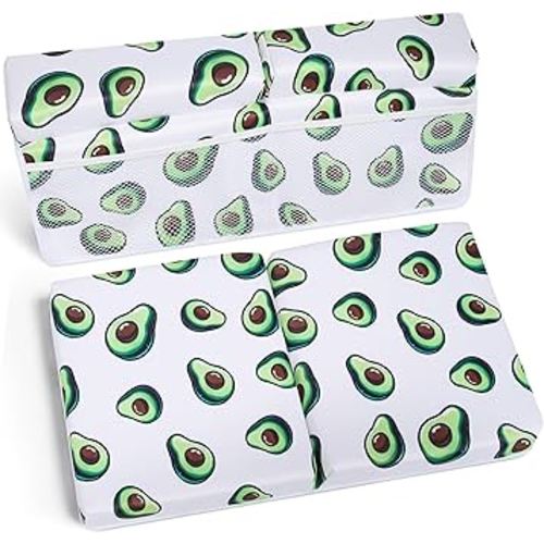 Baby Bath Kneeler and Elbow Rest Set – Avocado Print, Cushioned Mat w/Item Storage & Suction Cups, Quick-Dry Neoprene, Baby Bath Essentials