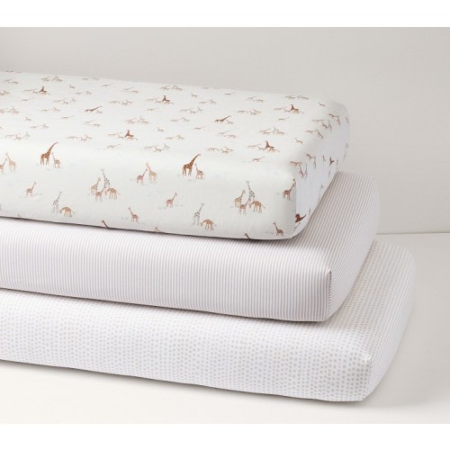 Goldie Giraffe Crib Fitted Sheets - Set of 3 | Pottery Barn Kids