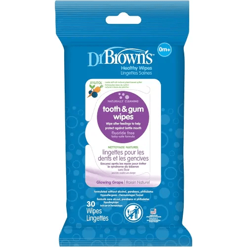 Dr. Brown's Tooth and Gum Wipes, 30 Count