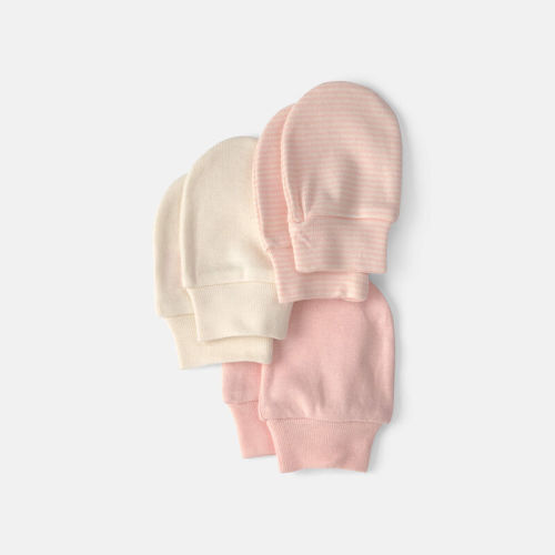 Baby Girl 3-Pack Mitts - Pink/Ivory | Carter’s Oshkosh Canada