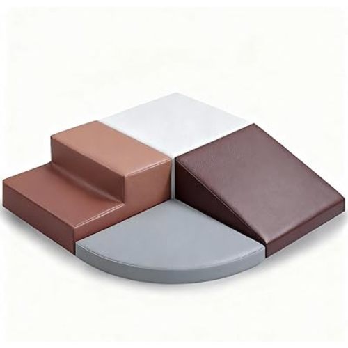 Sumbababy Toddler Climbing Foam Blocks: 4 PCS Waterproof PU Leather Playset - Soft Climber for Kids - Fun Indoor Playground for Girls - Great Preschool & Daycare Gift