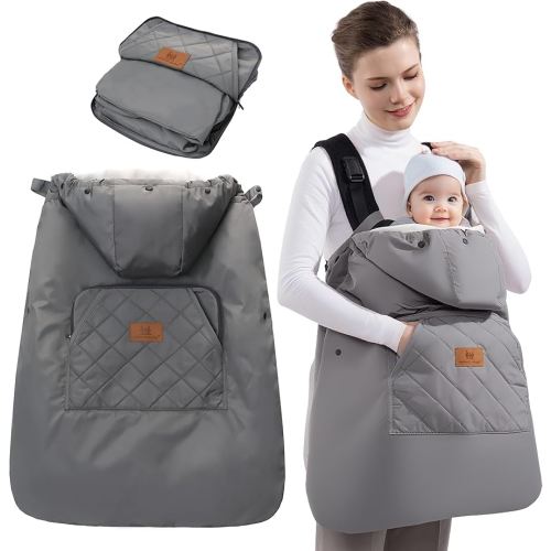 Miracle Baby Carrier Cover with Detachable Liner – Waterproof & Windproof Winter, Grey