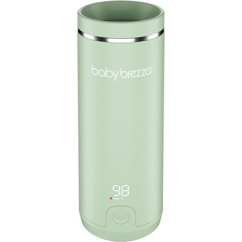 Baby Brezza SuperFast Portable Bottle Warmer 3x Faster than Others, Travel Milk Formula Warmer with 4 Temperature Settings, 9oz Capacity, USB Rechargeable, Safe & Even Heating, No Adapters, Sage Green