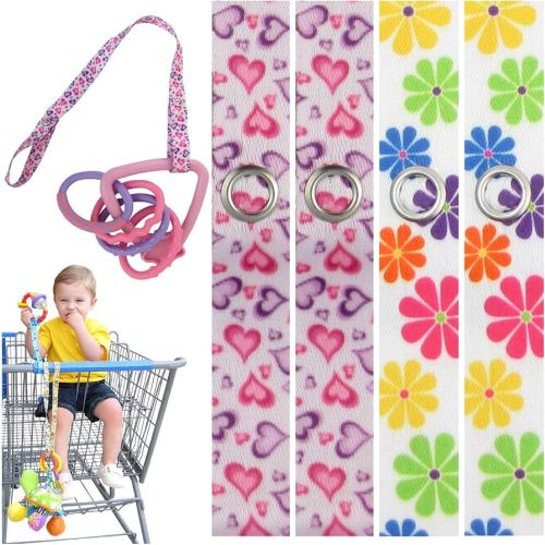 Toy Saver Strap Holder Leash Secure Accessories Flower/Hearts - 4pc