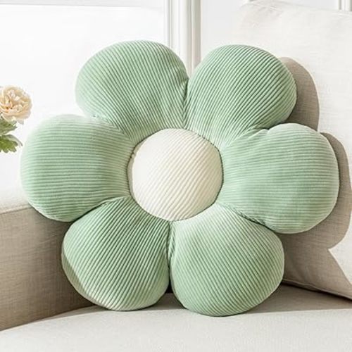 Cute Daisy Flower Shaped Throw Pillow - 19.6" Plush Cushion for Floor Seating and Home Decor