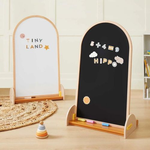 Tiny Land® Kids Easel - Large 22"x40.5" Double-Sided Arched Magnetic Chalkboard & Whiteboard